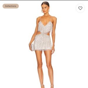 retrofete Hestia Dress in Silver & White